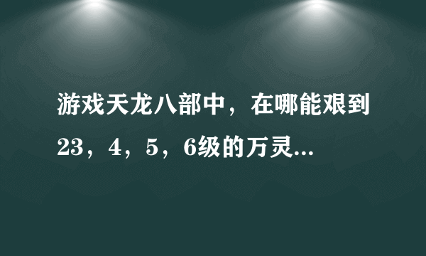 游戏天龙八部中，在哪能艰到23，4，5，6级的万灵石，知道大朋友麻烦告诉我，谢谢