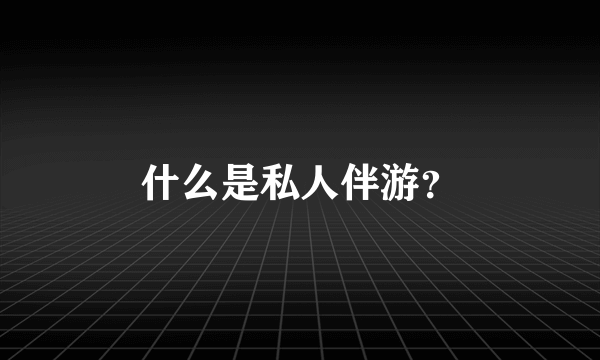 什么是私人伴游？