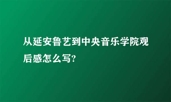 从延安鲁艺到中央音乐学院观后感怎么写?