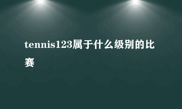 tennis123属于什么级别的比赛