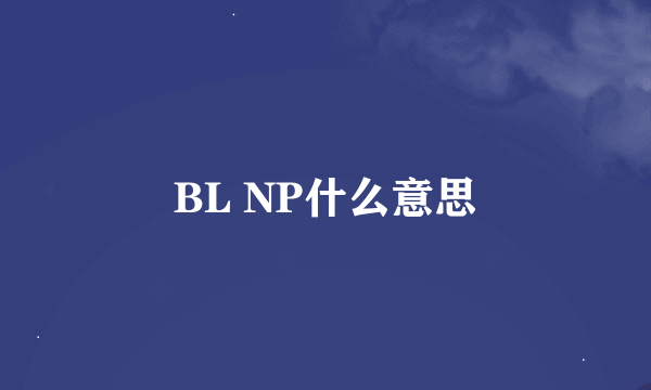BL NP什么意思
