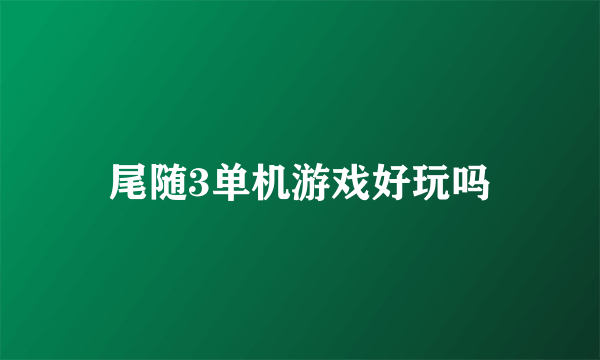 尾随3单机游戏好玩吗