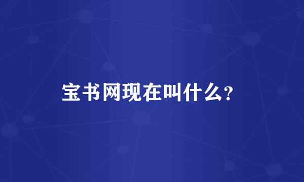 宝书网现在叫什么？