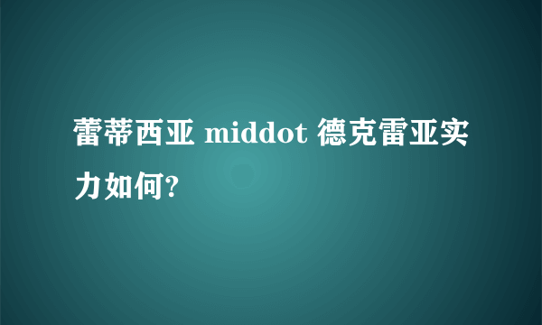 蕾蒂西亚 middot 德克雷亚实力如何?