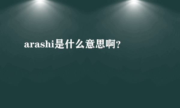 arashi是什么意思啊？