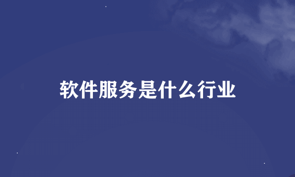 软件服务是什么行业