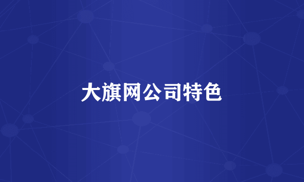 大旗网公司特色