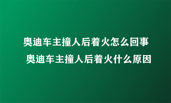 奥迪车主撞人后着火怎么回事 奥迪车主撞人后着火什么原因