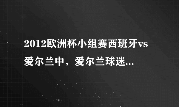 2012欧洲杯小组赛西班牙vs爱尔兰中，爱尔兰球迷唱的歌的名字，中英文都要。歌的主要内容是什么？