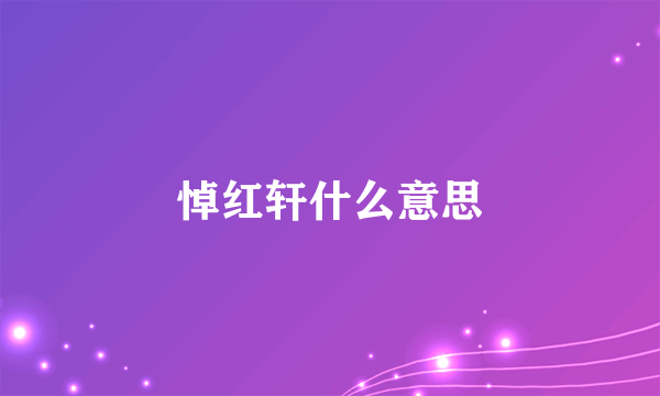 悼红轩什么意思