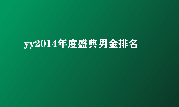 yy2014年度盛典男金排名