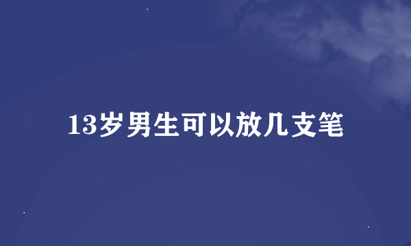 13岁男生可以放几支笔
