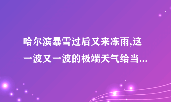 哈尔滨暴雪过后又来冻雨,这一波又一波的极端天气给当地带来了哪些影响...