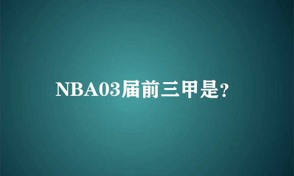 NBA03届前三甲是？