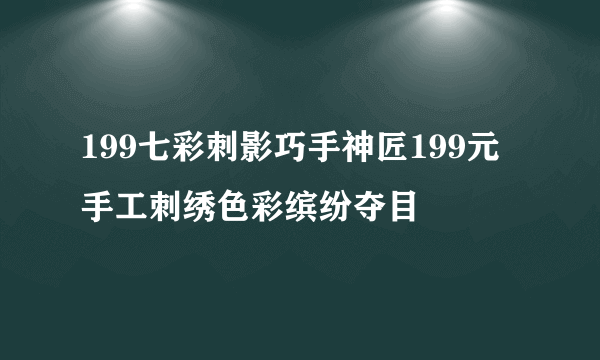 199七彩刺影巧手神匠199元手工刺绣色彩缤纷夺目