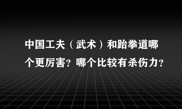 中国工夫（武术）和跆拳道哪个更厉害？哪个比较有杀伤力？