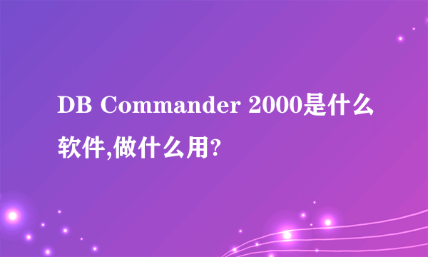 DB Commander 2000是什么软件,做什么用?