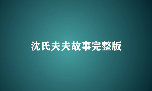 沈氏夫夫故事完整版