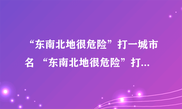 “东南北地很危险”打一城市名 “东南北地很危险”打一城市是什么
