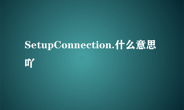 SetupConnection.什么意思吖
