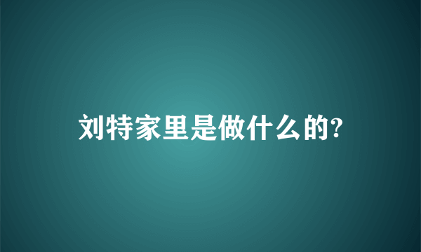 刘特家里是做什么的?