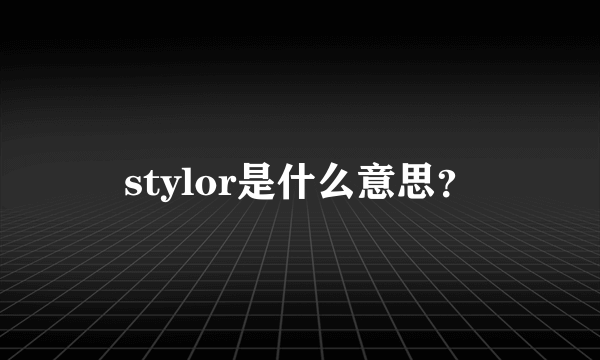 stylor是什么意思？