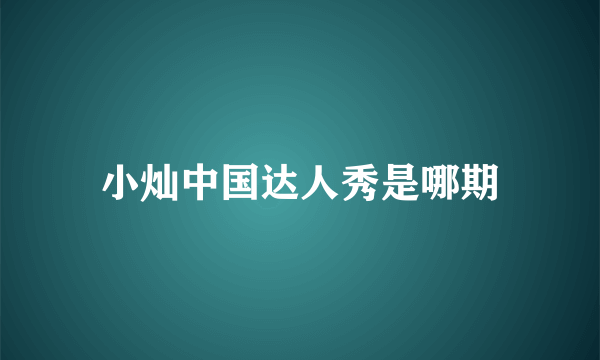 小灿中国达人秀是哪期