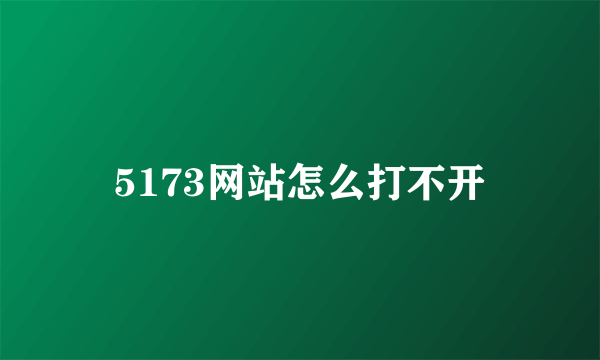 5173网站怎么打不开