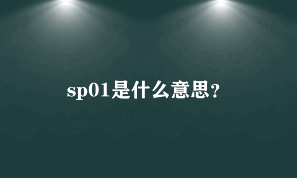 sp01是什么意思？