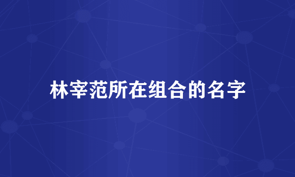 林宰范所在组合的名字