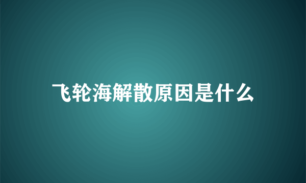飞轮海解散原因是什么