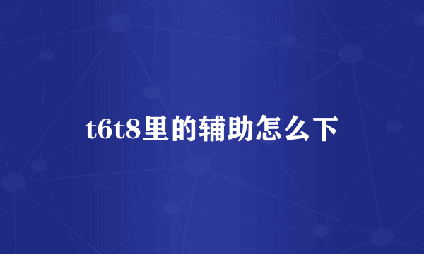 t6t8里的辅助怎么下