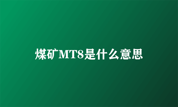 煤矿MT8是什么意思