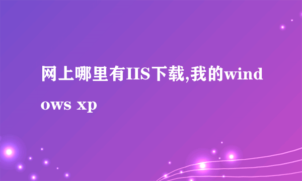 网上哪里有IIS下载,我的windows xp