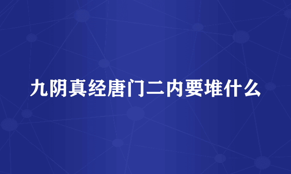 九阴真经唐门二内要堆什么