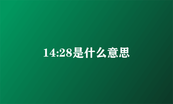 14:28是什么意思