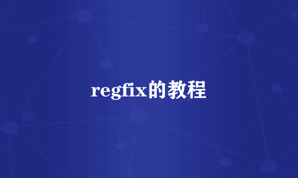 regfix的教程
