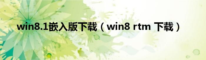win81嵌入版下载win8rtm下载