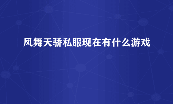 凤舞天骄私服现在有什么游戏