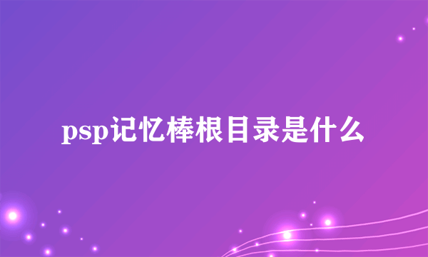 psp记忆棒根目录是什么