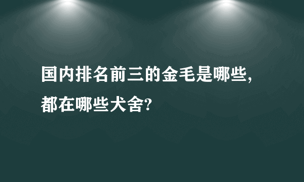 国内排名前三的金毛是哪些,都在哪些犬舍?