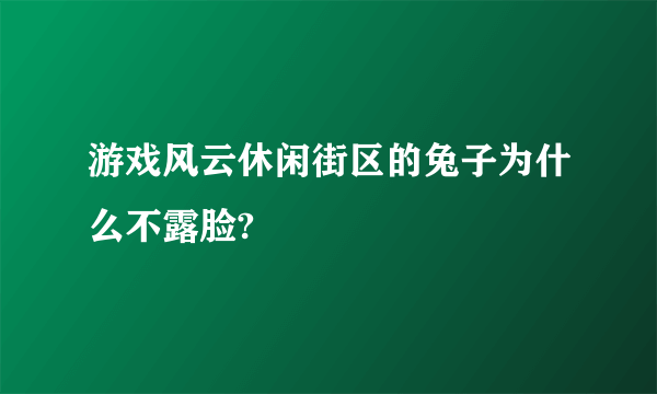 游戏风云休闲街区的兔子为什么不露脸?