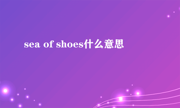sea of shoes什么意思