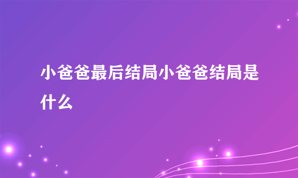 小爸爸最后结局小爸爸结局是什么
