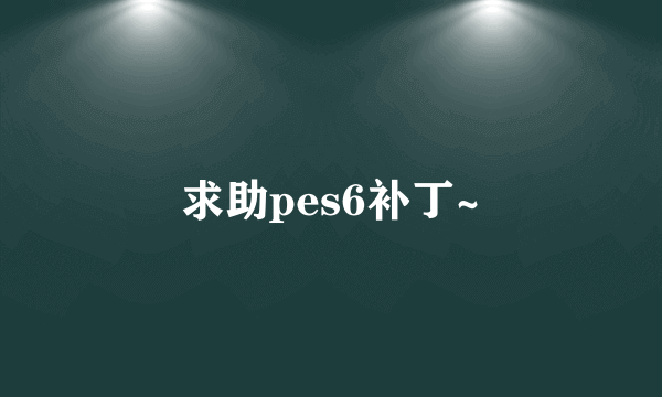 求助pes6补丁~