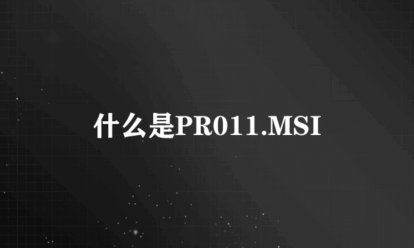 什么是PR011.MSI
