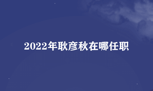 2022年耿彦秋在哪任职