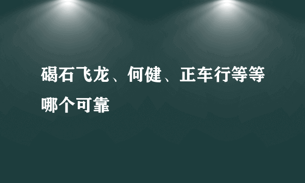 碣石飞龙、何健、正车行等等哪个可靠
