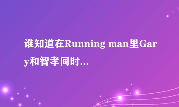 谁知道在Running man里Gary和智孝同时当间谍但不在一个队里，最后是光洙找到箱子然后他们那组获胜