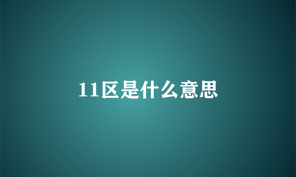 11区是什么意思